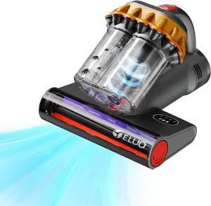 E.LUO Bed Vacuum Cleaner with UV-C Light & High Heating Tech, Over 10Kpa Suction 400W Powerful Double-Cup Handheld Vacuums for Dust & Pet Hair with HEPA