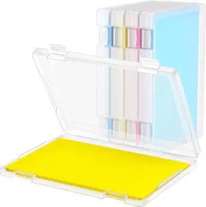 1 Pack A4 File Box Paper Organizers Holder, Transparent Document Paper Project Case, Plastic Paper Storage Container Box File Protector for Magazine, Scrapbook, Office School Supplies