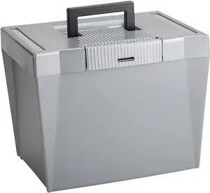 Pendaflex 20862 Portable Letter Size Hanging File Box, 13-7/8w x 10-3/4d x 10-1/4, Steel Gray