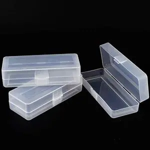 airgoesin Small Clear Storage Box Container Desktop Organizer with Lid, 4.9 in x 2 in x 1.3 in for Keeping Small Parts, Coints, Screws, Q-Tip, Flossers, Ornaments, 3pcs/pk