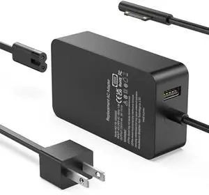 65W Surface Pro Charger for Surface Pro 11,10, 9, 8, 7, 6, 5, 4, 3, X,Microsoft Surface Laptop 6, 5, 4, 3, 2,1, Surface Go Tablet, Surface Book 3, 2, 1, 9ft, with USB Charging Port LED,Supply 44W, 36W 65W Surface Pro Charger for Surface Pro 11,10, 9, 8, 7, 6, 5, 4, 3, X,Microsoft Surface Laptop 6, 5, 4, 3, 2,1, Surface Go Tablet, Surface Book 3, 2, 1, 9ft, with USB Charging Port LED,Supply 44W, 36W