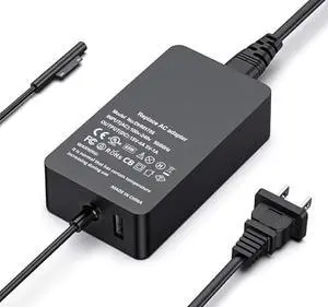 Surface Pro Charger 65W 15V 4A Surface Laptop Charger Replacement for Microsoft Surface Pro X/9/8/7/6/5/4/3 Surface Laptop1/2/3/4/5 Surface Go1/2/3 Surface Book1/2/3 Supports Power Supply Adapter