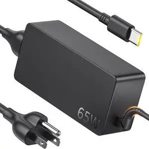 65W USB C Laptop Charger Type C Power Adapter Replacement for Lenovo Thinkpad/Yoga/Chromebook, ADLX65YDC2A Lenovo Laptop Charger Computer AC Power Adapter,Support 65W 45W LED,10FT