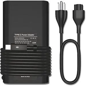 65W USB C Laptop Charger Replacement for Dell Latitude 5285 5289 5290 7212 7275 7285 7290 7390 7420 Dell XPS 13 9350 9360 9365 9370 9380 Chromebook 3100 3400 5190 LA65NM190 HA65NM190