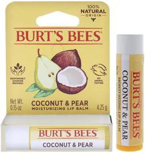 Coconut and Pear Moisturizing Lip Balm Blister by Burts Bees for Unisex - 0.15 oz Lip Balm Coconut and Pear Moisturizing Lip Balm Blister by Burts Bees for Unisex - 0.15 oz Lip Balm
