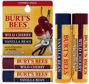 Wild Cherry and Vanilla Bean Moisturizing Lip Balm Twin Pack by Burts Bees for Unisex - 2 x 0.15 oz Lip Balm Wild Cherry and Vanilla Bean Moisturizing Lip Balm Twin Pack by Burts Bees for Unisex - 2 x 0.15 oz Lip Balm