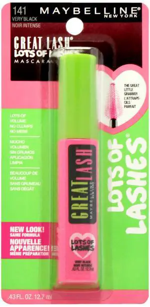 Great Lash Lots Of Lashes Mascara - 141 Very Black by Maybelline for Women - 0.43 oz Mascara Great Lash Lots Of Lashes Mascara - 141 Very Black by Maybelline for Women - 0.43 oz Mascara