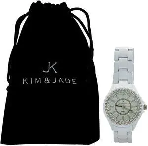 2033L-WS White Stainless Steel Bracelet Watch by Kim & Jade for Women - 1 Pc Watch 2033L-WS White Stainless Steel Bracelet Watch by Kim & Jade for Women - 1 Pc Watch