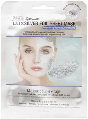 Ultimate LuxSilver Foil Sheet Mask by Satin Smooth for Women - 1 Pc Mask Ultimate LuxSilver Foil Sheet Mask by Satin Smooth for Women - 1 Pc Mask