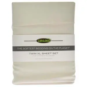 Classic Bamboo Bed Sheet Set - Ivory-Twin XL by Cariloha for Unisex - 4 Pc Flatt Sheet, Fitted Sheet, 2 Pillow Cases