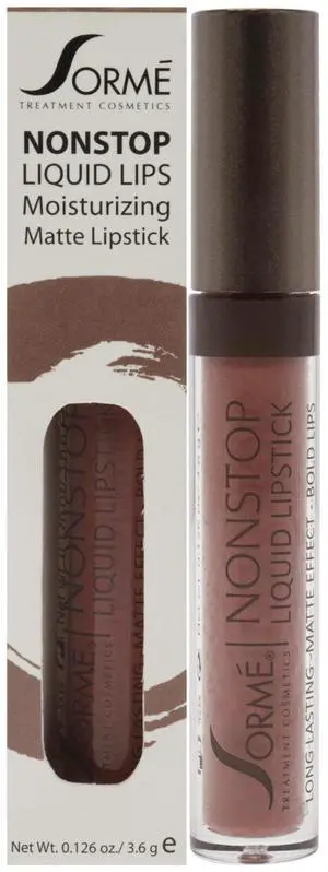 Nonstop Moisturizing Matte Liquid Lipstick - 272 Lace by Sorme Cosmetics for Women - 0.126 oz Lipstick Nonstop Moisturizing Matte Liquid Lipstick - 272 Lace by Sorme Cosmetics for Women - 0.126 oz Lipstick