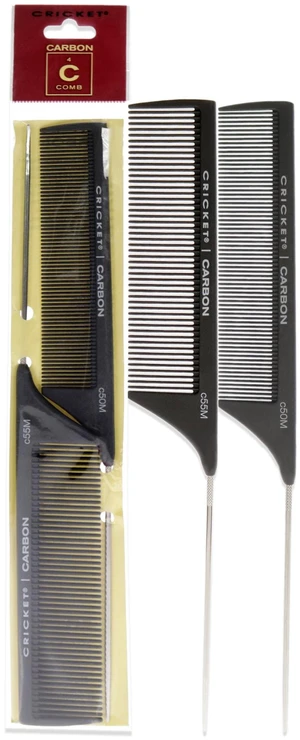 Carbon Comb Duo Set by Cricket for Unisex - 2 Pc Set 1pc Seamless Fine Tooth Pattern Metal Rattail Comb - C50M , 1pc Seamless Medium Tooth Pattern Metal Rattail Comb - C55M Carbon Comb Duo Set by Cricket for Unisex - 2 Pc Set 1pc Seamless Fine Tooth Pattern Metal Rattail Comb - C50M , 1pc Seamless Medium Tooth Pattern Metal Rattail Comb - C55M
