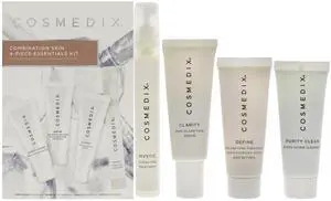 Combination Skin Essentials Kit by Cosmedix for Unisex - 4 Pc 0.5oz Purity Clean, 0.5oz Define, 0.5oz Clarity, 0.5oz Mystic