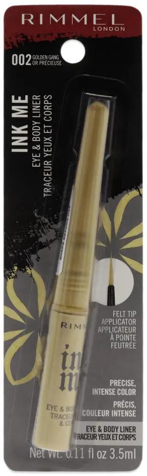 Ink Me Eyes and Body - 002 Gold by Rimmel London for Women - 0.11 oz Eyeliner Ink Me Eyes and Body - 002 Gold by Rimmel London for Women - 0.11 oz Eyeliner