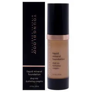 Liquid Mineral Foundation - Nutmeg by Youngblood for Women - 1 oz Foundation Liquid Mineral Foundation - Nutmeg by Youngblood for Women - 1 oz Foundation