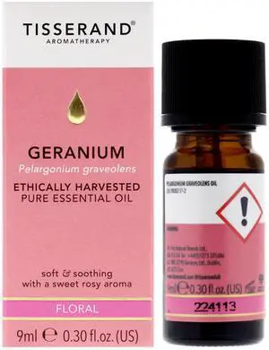Ethically Harvested Pure Essential Oil - Geranium by Tisserand for Unisex - 0.30 oz Oil Ethically Harvested Pure Essential Oil - Geranium by Tisserand for Unisex - 0.30 oz Oil