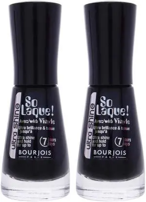 So Laque Ultra Shine - 30 Noir de Chine by Bourjois for Women - 0.3 oz Nail Polish - Pack of 2 So Laque Ultra Shine - 30 Noir de Chine by Bourjois for Women - 0.3 oz Nail Polish - Pack of 2