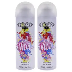La Vida by Cuba for Women - 6.6 oz Body Spray - Pack of 2 La Vida by Cuba for Women - 6.6 oz Body Spray - Pack of 2