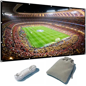 VERCORKIN Large Projector Screen 300 Inch Portable 16:9 Foldable Thick Canvas,Double Sided Outdoor Movie Screen with 12M Rope and Storage Bag (300INCH) VERCORKIN Large Projector Screen 300 Inch Portable 16:9 Foldable Thick Canvas,Double Sided Outdoor Movie Screen with 12M Rope and Storage Bag (300INCH)