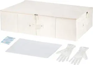 Yakucho Wedding Dress Box-Wedding Dress Preservation Box with 20 Sheets of Acid Free Tissue Paper for Storage Wedding Dress Storage Box Kit(Beige)