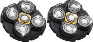 Shaver Replacement Heads Compatible with Microtouch Titanium Head Shaver, for Bald Men 2 Pack