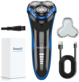 SweetLF Electric Razor for Men, IPX7 Waterproof, Wet & Dry Shaving, Pop-up Trimmer, Type C Rechargeable, Corded & Cordless, Father's Day Gift