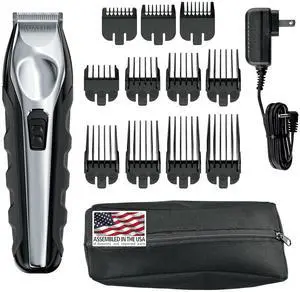 Wahl USA Lithium Ion Total Beard Trimmer for Men with 11 Guide Combs for Easy Trimming, Detailing, & Grooming  Model 9888