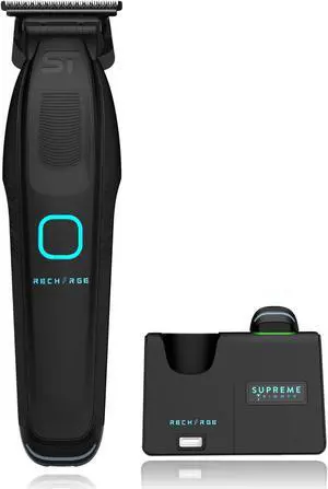 Supreme Trimmer Recharge ST777  Professional Barber Trimmer with 2 Removable Batteries | 8000 RPM Motor, Zero Gap DLC Blades, Smart Charging Dock, USB-C Fast Charge