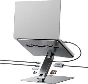 Laptop Stand with USB C 7in1 Docking Station HDMI 4K@60Hz 1*SD 1*Micro SD 100W Power Delivery 10Gbps 1*USB C 3.2 and 2*USB A 3.2 Compatible with MacBook Pro/Air iPad Pro XPS Thinkpad