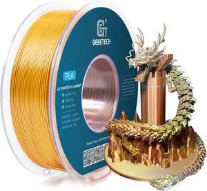 Geeetech 3D Printer Silk PLA Tri-Color Filament, Metal-Like Shiny Silk Filament 1.75mm 1kg (2.2lbs) Spool, Dimensional Accuracy +/- 0.02 mm, Tri-Color Gold Silver Copper Geeetech 3D Printer Silk PLA Tri-Color Filament, Metal-Like Shiny Silk Filament 1.75mm 1kg (2.2lbs) Spool, Dimensional Accuracy +/- 0.02 mm, Tri-Color Gold Silver Copper