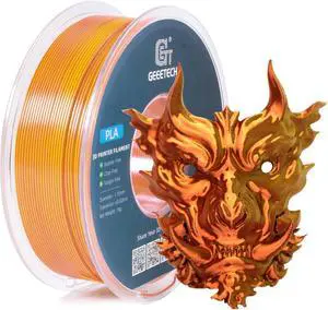 Geeetech Silk PLA Filament 1.75mm Silk Dual Color Filament, Coextrusion Dichromatic Metal-Like Shiny Consumable 1kg (2.2lbs) 1 Spool, Dimensional Accuracy +/- 0.02 mm, Gold Copper Geeetech Silk PLA Filament 1.75mm Silk Dual Color Filament, Coextrusion Dichromatic Metal-Like Shiny Consumable 1kg (2.2lbs) 1 Spool, Dimensional Accuracy +/- 0.02 mm, Gold Copper