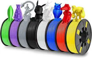 8 Pack PLA 3D Printer Filament, 1.75mm PLA 3D Printing Filament in Total 2KG, 8 Colors Dimensional Accuracy +/- 0.03 mm Widely Compatible for 3D Printing 8 Pack PLA 3D Printer Filament, 1.75mm PLA 3D Printing Filament in Total 2KG, 8 Colors Dimensional Accuracy +/- 0.03 mm Widely Compatible for 3D Printing