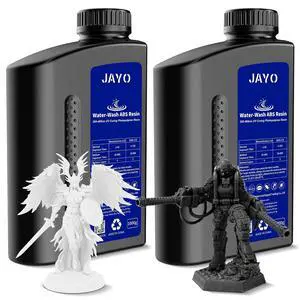 JAYO Water Washable ABS-Like Resin Black + White 2000g, Toughness & Easy Water Wash, High-Precision, Low-Shrinkage Formula with Fast Curing, Universal LCD/DLP/SLA Printer Compatible, 1kg*2 JAYO Water Washable ABS-Like Resin Black + White 2000g, Toughness & Easy Water Wash, High-Precision, Low-Shrinkage Formula with Fast Curing, Universal LCD/DLP/SLA Printer Compatible, 1kg*2