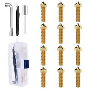 ALadrs 0.4mm Brass Nozzles 12pcs, 3D Printer 1.75mm Filament Hot End Nozzles for Anycubic Kobra 2,vyper,Kobra Plus,Kobra Max,Sidewinder X1 3D Printer ALadrs 0.4mm Brass Nozzles 12pcs, 3D Printer 1.75mm Filament Hot End Nozzles for Anycubic Kobra 2,vyper,Kobra Plus,Kobra Max,Sidewinder X1 3D Printer