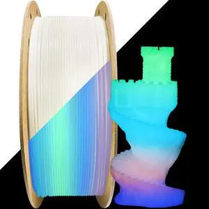 1.75mm Glowing in Dark Fast Color Change Rainbow Multi Colored PLA Filament, Each 5-10m Fast Color Random Gradually Changed 3D Printer Material, 1KG 2.2lbs PLA with Extra 3D Printing Tool by MIKA3D 1.75mm Glowing in Dark Fast Color Change Rainbow Multi Colored PLA Filament, Each 5-10m Fast Color Random Gradually Changed 3D Printer Material, 1KG 2.2lbs PLA with Extra 3D Printing Tool by MIKA3D