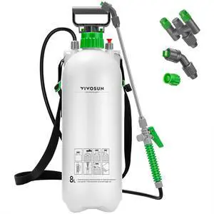 VIVOSUN 2.1 Gal/8L Pump Sprayer, Garden Water Sprayer for Plants, Weeds & Lawn Care, with 3 Nozzles, 50'' Long Hose & Pressure Relief Valve VIVOSUN 2.1 Gal/8L Pump Sprayer, Garden Water Sprayer for Plants, Weeds & Lawn Care, with 3 Nozzles, 50'' Long Hose & Pressure Relief Valve