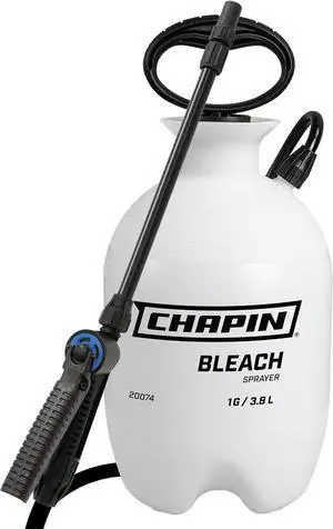 Chapin 20074: Made in the USA Disinfectant Bleach Sprayer, 1-Gallon, Adjustable Cone Nozzle, Compatible with Bleach Solutions and Fungicides, Bonus Spray Shield, Translucent White Chapin 20074: Made in the USA Disinfectant Bleach Sprayer, 1-Gallon, Adjustable Cone Nozzle, Compatible with Bleach Solutions and Fungicides, Bonus Spray Shield, Translucent White