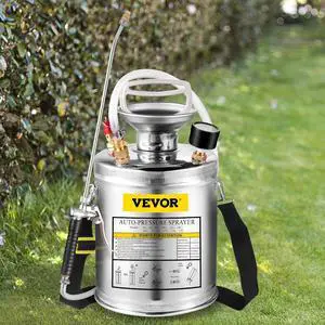 Happybuy 1 Gallon Stainless Steel Pump Sprayer, 12" Wand & 3FT Reinforced Hose, Pressure Gauge, Safety Valve & Adjustable Nozzle, Garden Weed Sprayer for Lawn, Gardening, Sanitizing Happybuy 1 Gallon Stainless Steel Pump Sprayer, 12" Wand & 3FT Reinforced Hose, Pressure Gauge, Safety Valve & Adjustable Nozzle, Garden Weed Sprayer for Lawn, Gardening, Sanitizing