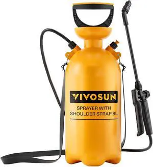 VIVOSUN 2.1Gal/8L Pump Pressure Sprayer, Pressurized Water Spray Bottle with Adjustable Shoulder Strap, Adjustable Nozzle, Safety Valve & Additional Seals, Ideal for Watering, Fertilizing, Cleaning VIVOSUN 2.1Gal/8L Pump Pressure Sprayer, Pressurized Water Spray Bottle with Adjustable Shoulder Strap, Adjustable Nozzle, Safety Valve & Additional Seals, Ideal for Watering, Fertilizing, Cleaning