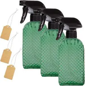 Plant Mister Glass Spray Bottle - 3 Pack 13oz Reusable Green with Adjustable Nozzle for Indoor Plants, Gardening, Cleaning, Hair Care & Household Use Plant Mister Glass Spray Bottle - 3 Pack 13oz Reusable Green with Adjustable Nozzle for Indoor Plants, Gardening, Cleaning, Hair Care & Household Use