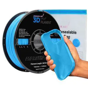 ATARAXIA ART Flexible PLA Filament 1.75mm, 3D Printer Filaments 1Kg/2.2lb Spool, Easy Than TPU Extruder,89A Shore Hardness,Patent Formula, Accuracy +/-.03mm, with Filament Storage Bags, FPLA Sky Blue ATARAXIA ART Flexible PLA Filament 1.75mm, 3D Printer Filaments 1Kg/2.2lb Spool, Easy Than TPU Extruder,89A Shore Hardness,Patent Formula, Accuracy +/-.03mm, with Filament Storage Bags, FPLA Sky Blue