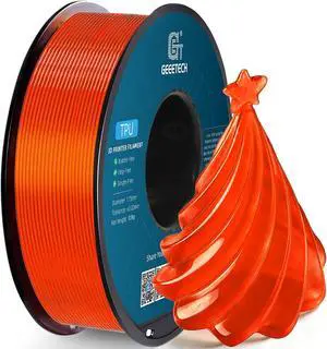 Geeetech TPU Filament 1.75mm, Shore 95A Flexible 3D Printer Filament with High Elasticity, 1KG (2.2lbs) Spool, Dimensional Accuracy ±0.03mm, Fits Most FDM Printersl, Clear Orange Geeetech TPU Filament 1.75mm, Shore 95A Flexible 3D Printer Filament with High Elasticity, 1KG (2.2lbs) Spool, Dimensional Accuracy ±0.03mm, Fits Most FDM Printersl, Clear Orange