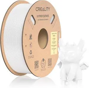 Official CREALITY Hyper PLA Filament 1.75mm, High Speed PLA 30-600mm/s 3D Printer Filament, Dimensional Accuracy +/-0.02mm, Fit Most FDM 3D Printers1KG(2.2lbs) Spool White Official CREALITY Hyper PLA Filament 1.75mm, High Speed PLA 30-600mm/s 3D Printer Filament, Dimensional Accuracy +/-0.02mm, Fit Most FDM 3D Printers1KG(2.2lbs) Spool White