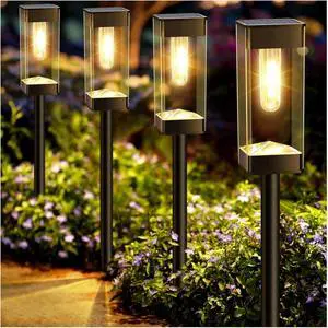 Bright Solar Pathway Lights Outdoor 8 Pack Solar Lights Outdoor LED Waterproof with 3000K Tungsten Filament Bulb Landscape Lighting for Yard, Driveway, Garden, Walkway, Lawn, Path Bright Solar Pathway Lights Outdoor 8 Pack Solar Lights Outdoor LED Waterproof with 3000K Tungsten Filament Bulb Landscape Lighting for Yard, Driveway, Garden, Walkway, Lawn, Path