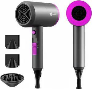 slopehill Professional Ionic Hair Dryer, Powerful 1800W Fast Drying Low Noise Blow Dryer with 2 Concentrator Nozzle 1 Diffuser Attachments for Home Salon Travel slopehill Professional Ionic Hair Dryer, Powerful 1800W Fast Drying Low Noise Blow Dryer with 2 Concentrator Nozzle 1 Diffuser Attachments for Home Salon Travel