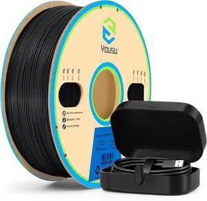 YOUSU Polypropylene PP Filament, 1.75mm 3D Printer Filament for 3D Printing, 1kg(2.2lbs) 5pcs Build Sheet Included, Semi-Flexible Ultra Tough Filament, Black YOUSU Polypropylene PP Filament, 1.75mm 3D Printer Filament for 3D Printing, 1kg(2.2lbs) 5pcs Build Sheet Included, Semi-Flexible Ultra Tough Filament, Black