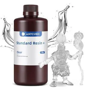 ANYCUBIC Upgraded Standard 3D Printer Resin, 405nm SLA Fast UV-Curing Resin, High Precision & Rapid Photopolymer for 8K Capable LCD/DLP/SLA 3D Printing (Clear, 1000g) ANYCUBIC Upgraded Standard 3D Printer Resin, 405nm SLA Fast UV-Curing Resin, High Precision & Rapid Photopolymer for 8K Capable LCD/DLP/SLA 3D Printing (Clear, 1000g)