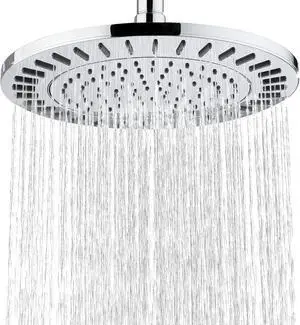 BRIGHT SHOWERS Rain Shower Head, 9 Inch High Pressure Waterfall Showerhead with Adjustable Angle and Anti-clogging Silicone Nozzles, Luxury Bathroom Overhead Shower, Chrome BRIGHT SHOWERS Rain Shower Head, 9 Inch High Pressure Waterfall Showerhead with Adjustable Angle and Anti-clogging Silicone Nozzles, Luxury Bathroom Overhead Shower, Chrome