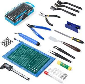 YEETIN 45 Pieces 3D Printer Tools Kit, 3D Printing Accessory Includes Deburring Tool, Digital Caliper, Art Knife Set, Tube Cutter, Storage Bag Suitable for 3D Print Removing, Cleaning, Finishing YEETIN 45 Pieces 3D Printer Tools Kit, 3D Printing Accessory Includes Deburring Tool, Digital Caliper, Art Knife Set, Tube Cutter, Storage Bag Suitable for 3D Print Removing, Cleaning, Finishing