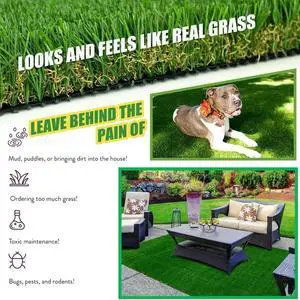Petgrow Ultrathick Artificial Grass Turf,1.77 Inch High Dense W Shape Grass Silk -Durable PU Backing-Luxurious Indoor Outdoor Dog Garden Landscape Patio Synthetic Fake Faux Grass Mat-Sent by Rolled Petgrow Ultrathick Artificial Grass Turf,1.77 Inch High Dense W Shape Grass Silk -Durable PU Backing-Luxurious Indoor Outdoor Dog Garden Landscape Patio Synthetic Fake Faux Grass Mat-Sent by Rolled